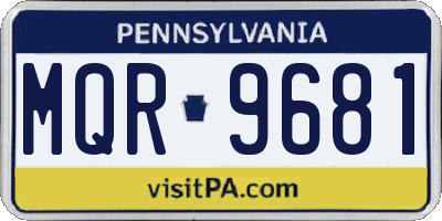 PA license plate MQR9681