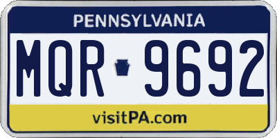 PA license plate MQR9692