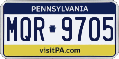 PA license plate MQR9705