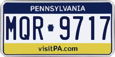 PA license plate MQR9717