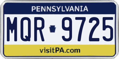 PA license plate MQR9725
