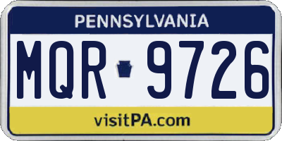 PA license plate MQR9726