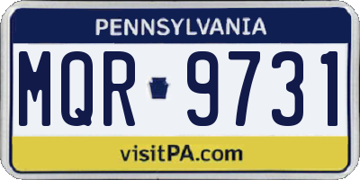 PA license plate MQR9731