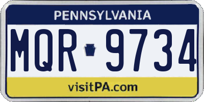PA license plate MQR9734