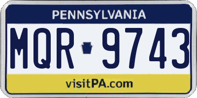 PA license plate MQR9743
