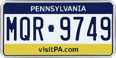 PA license plate MQR9749