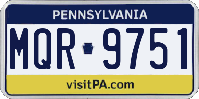 PA license plate MQR9751