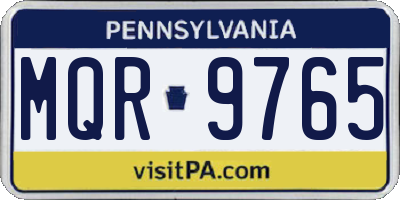PA license plate MQR9765