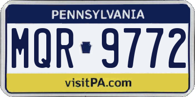 PA license plate MQR9772