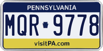 PA license plate MQR9778