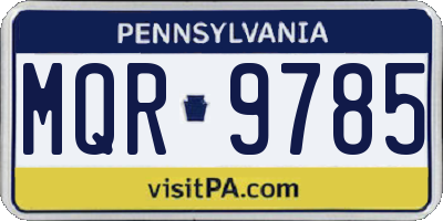 PA license plate MQR9785
