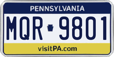 PA license plate MQR9801