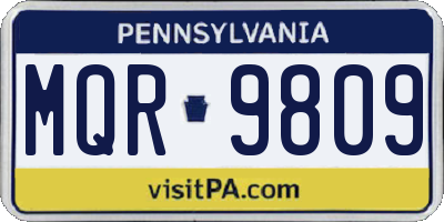 PA license plate MQR9809