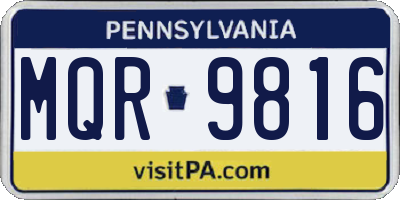 PA license plate MQR9816
