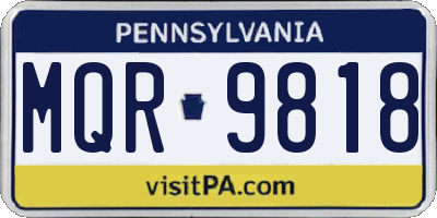 PA license plate MQR9818