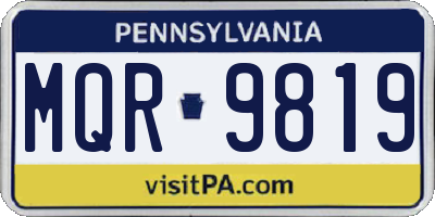 PA license plate MQR9819