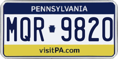 PA license plate MQR9820