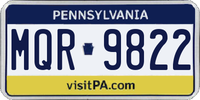 PA license plate MQR9822