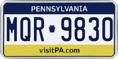 PA license plate MQR9830