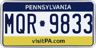 PA license plate MQR9833