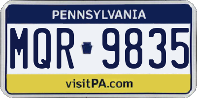PA license plate MQR9835