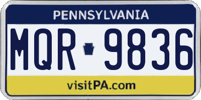 PA license plate MQR9836