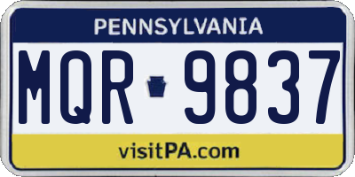 PA license plate MQR9837
