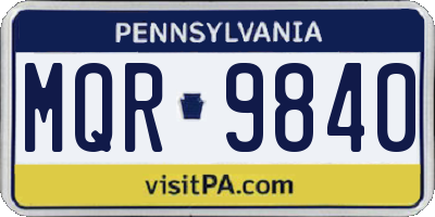 PA license plate MQR9840