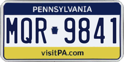 PA license plate MQR9841