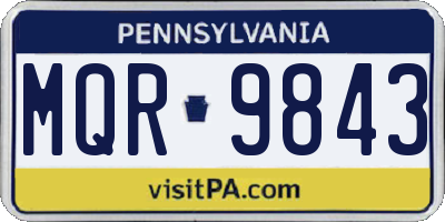 PA license plate MQR9843