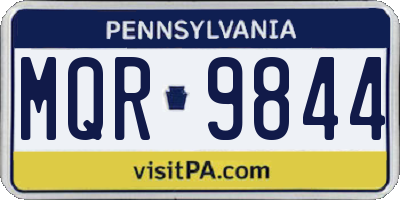 PA license plate MQR9844