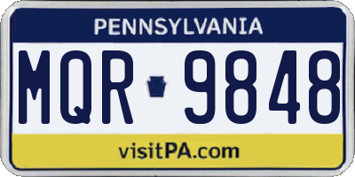PA license plate MQR9848