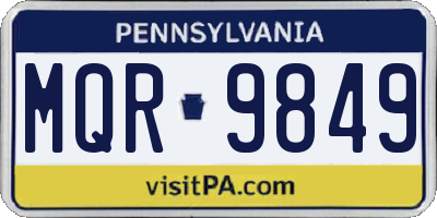 PA license plate MQR9849