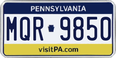 PA license plate MQR9850