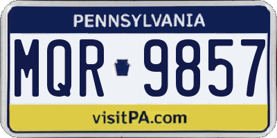 PA license plate MQR9857