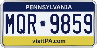 PA license plate MQR9859