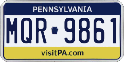 PA license plate MQR9861