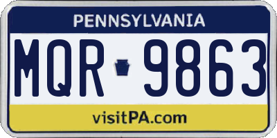 PA license plate MQR9863