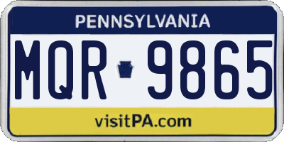 PA license plate MQR9865
