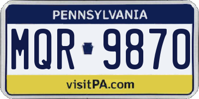 PA license plate MQR9870