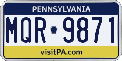 PA license plate MQR9871