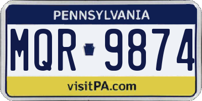 PA license plate MQR9874