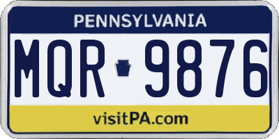 PA license plate MQR9876