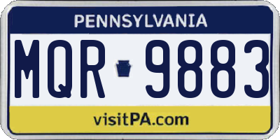 PA license plate MQR9883