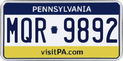PA license plate MQR9892