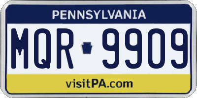 PA license plate MQR9909