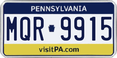 PA license plate MQR9915