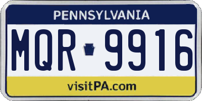 PA license plate MQR9916