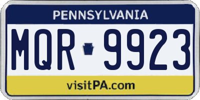 PA license plate MQR9923