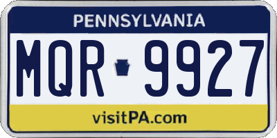 PA license plate MQR9927